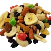 Mix 8 frutos secos (mani ss, pasas, mix frutas tropicales, banana chips, nuez, almendra, cramberry)